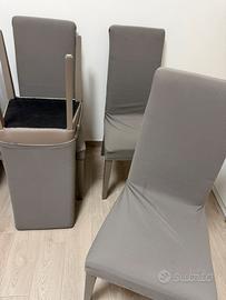 Set 6 sedie similpelle con fodera