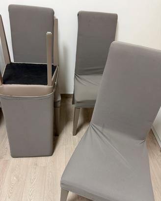 Set 6 sedie similpelle con fodera