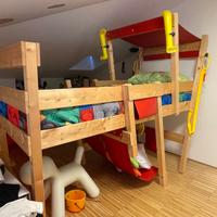 Letto soppalco tipo Wickey CrAzY Smoky con scivolo