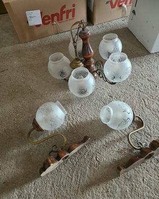 lampadario con aplique