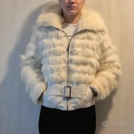 Pelliccia bianca con cintura