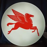 Insegna luminosa vintage distributore Mobil