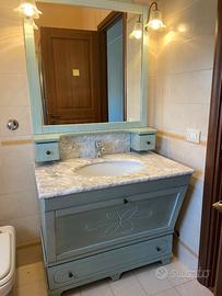Mobile bagno legno con piano in marmo