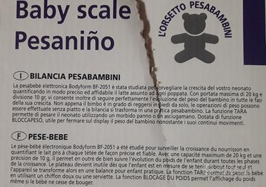 Bilancia pesabambini Laica Bodyform