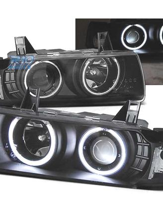 FARI BMW E36 90-99 CCFL OCCHI ANGEL FONDO NERO
