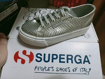 Superga Grey silver platform n. 30 bambina 