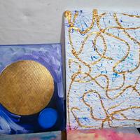 4 quadri astratti  su tela