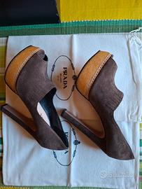 Prada décolleté/tronchetti + plateau in camoscio 