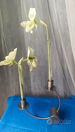 Vaso decorativo con 2 provette in vetro