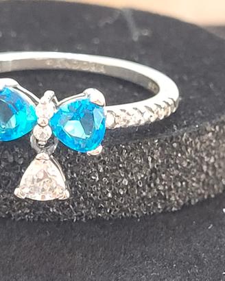 anello fiocco azzurro 