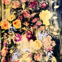 Fiori astratti su carta di alta qualità