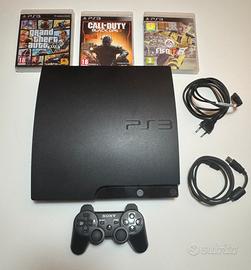 Playstation 3 + controller + GTA 5 + Fifa 17 + BO3