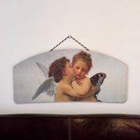 Quadro Baby Angeli Bacio 98X45 cm cornice sagomata