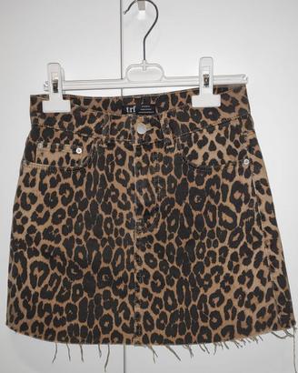 Gonna jeans leopardata Zara