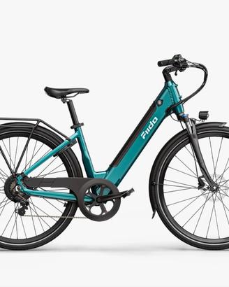 Bici elettrica verde metallizzata