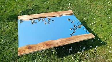 Specchio rettangolare in legno