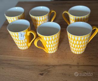 Set da 6 Excelsa Enjoy Mug,porcellana giallo e bia