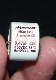 Condensatori Mundorf 0,47ùF 450vdc 20x14