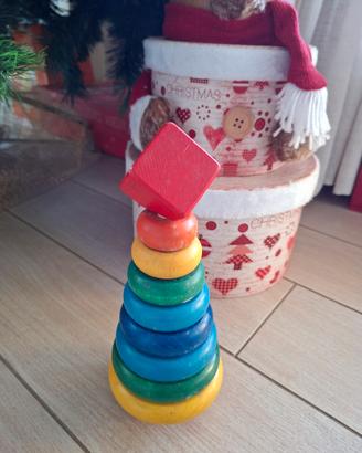 Giocattolo impilabile – 8 anelli colorati  etc