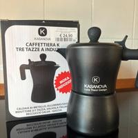 Caffettiera Kasanova 3 tazze per induzione (nera)