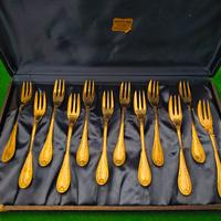 set 12 PZ forchette da dolce argento 800