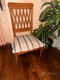 5 sedie in legno con seduta imbottita