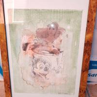 QUADRO DI VITTORIO RIBAUDO CON TOPOLINO E NUDO ...