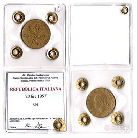 Moneta Repubblica Italiana - 20 lire 1957 - Perizi
