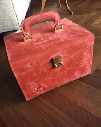 Beautycase vintage Byblos in camoscio
