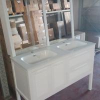 Mobile da bagno rovere massello lavabo doppio