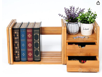 Libreria  da Tavolo allungabile con cassetti