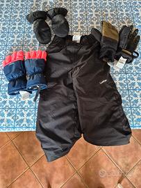 guanti neve e pantalone neve bambino 