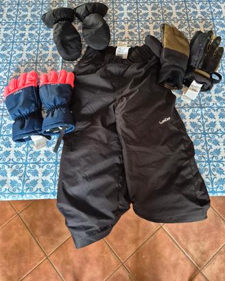 guanti neve e pantalone neve bambino 