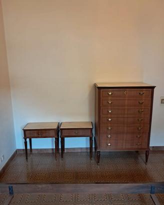 2 Comodini e cassettiera vintage anni '60
