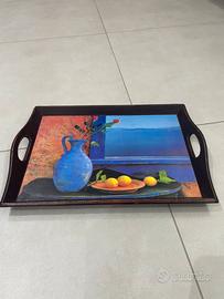 Vassoio decorativo in legno 38x27