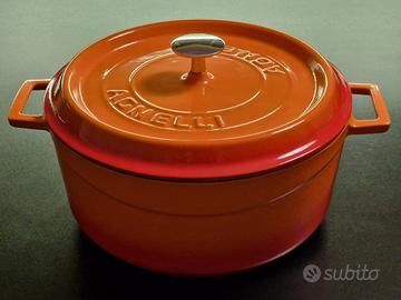 Cocotte tonda Agnelli in ghisa smaltata 28cm.