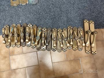 16 Maniglie Vintage Ottone