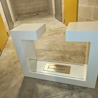 Caminetto a bioetanolo design in acciaio con vetro