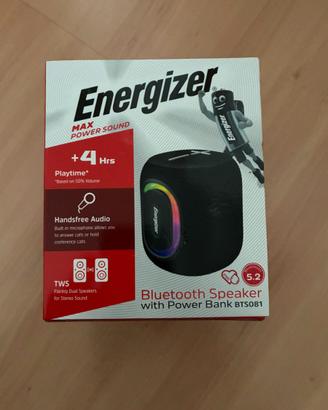 Speaker Cassa 8W Bluethooth + Powerbank Energizer