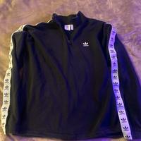 Felpa Adidas Nera Con Bande Taglia M