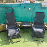 Set giardino 2 sdraio con tavolino