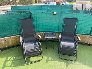 Set giardino 2 sdraio con tavolino