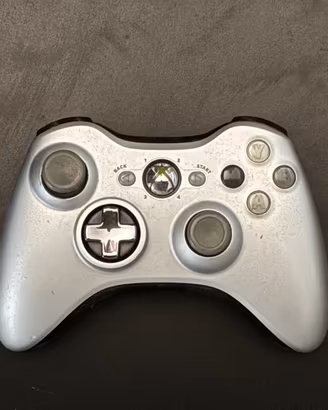 Controller Xbox 360 Silver + 2 Pacchi Batteria