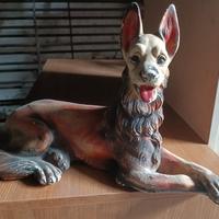 Statua in ceramica di inizio '900 - CANE -