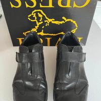 Scarpe cuoio con chiusura a velcro brian cress