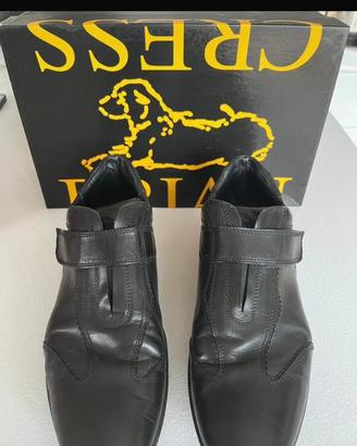 Scarpe cuoio con chiusura a velcro brian cress