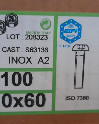 viti inox iso 7380 A2 MA 10x60