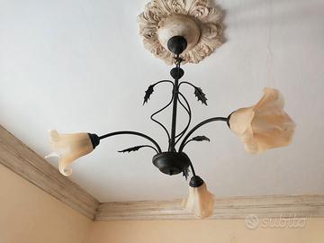 Lampadario classico ferro battuto