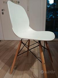 Sedia stile nordico con slitta in plastica e strut