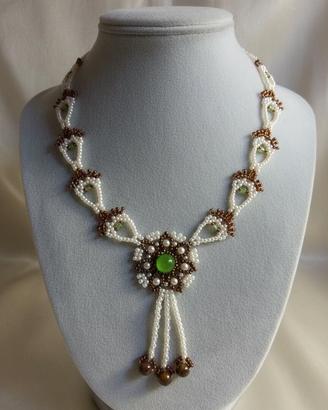 Collana Perle Vintage Pietre Preziose Pezzo Unico